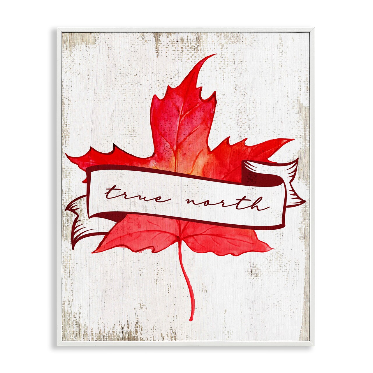 Stupell Industries True North Maple Leaf Framed Giclee, design by Lil' Rue